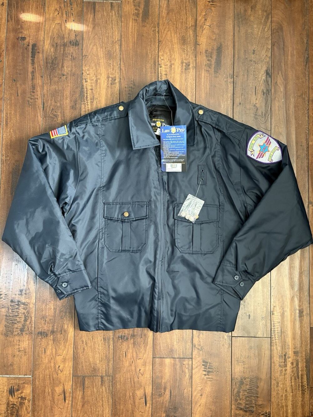 Law Pro Quartermaster Centurion Jacket Mens L Navy Bomber Security 90s NWT